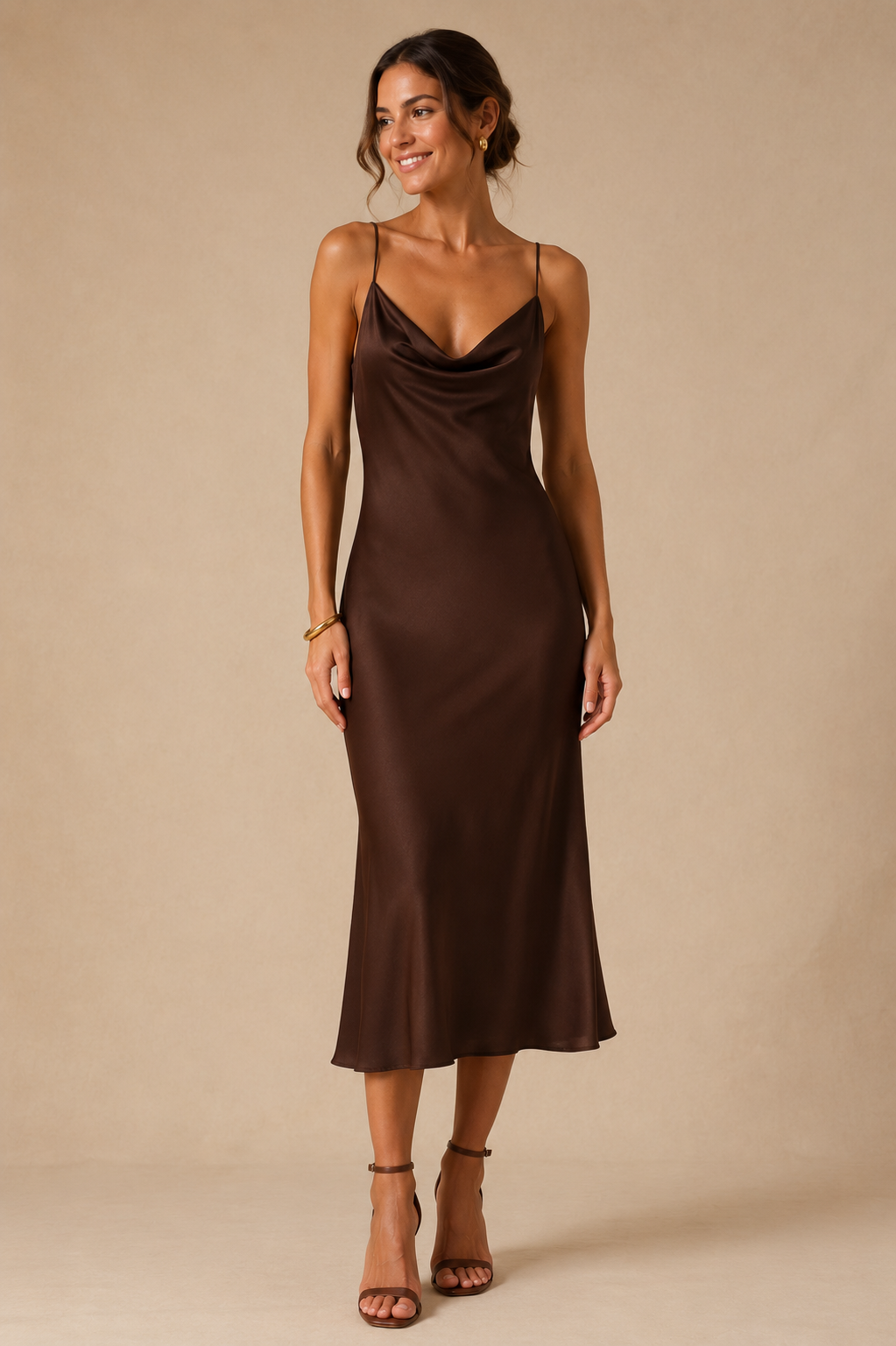 VESTIDO KARLA MARRON