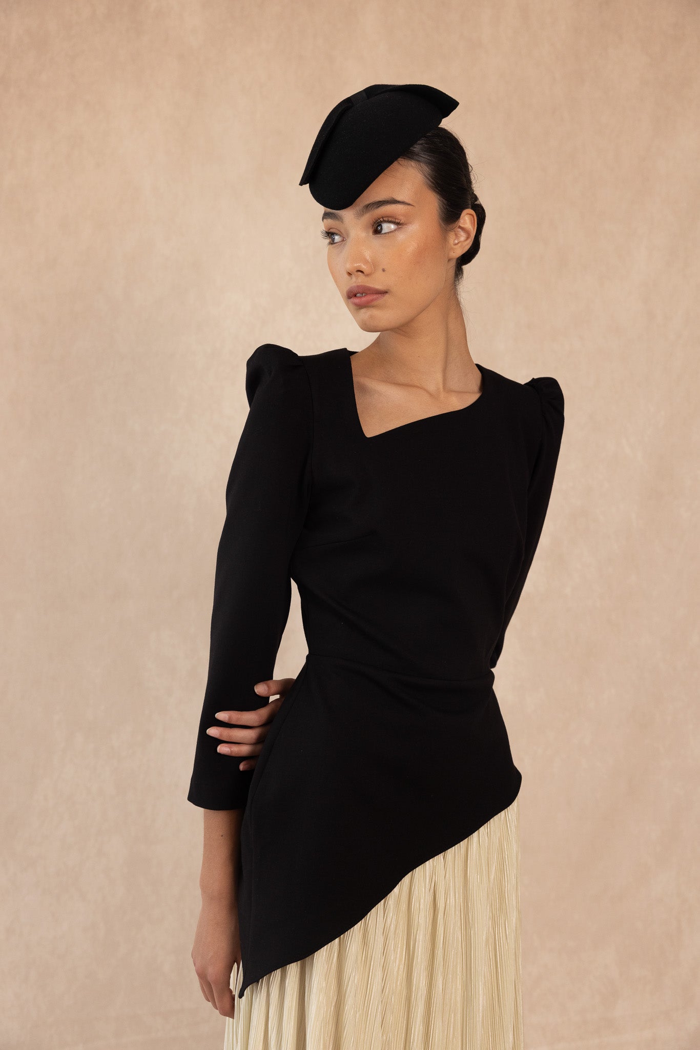 RAQUEL DRESS BLACK/OFF WHITE