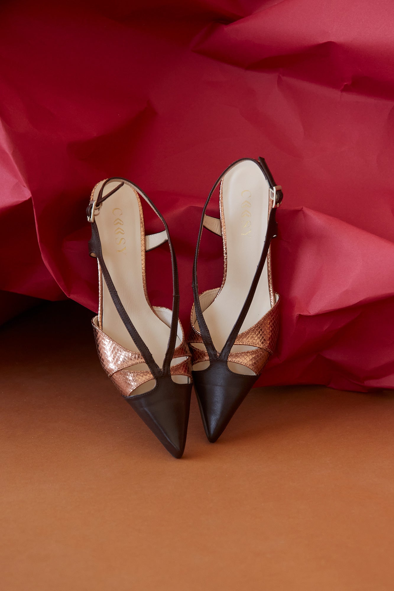 ZAPATO TACON MINI MARRON