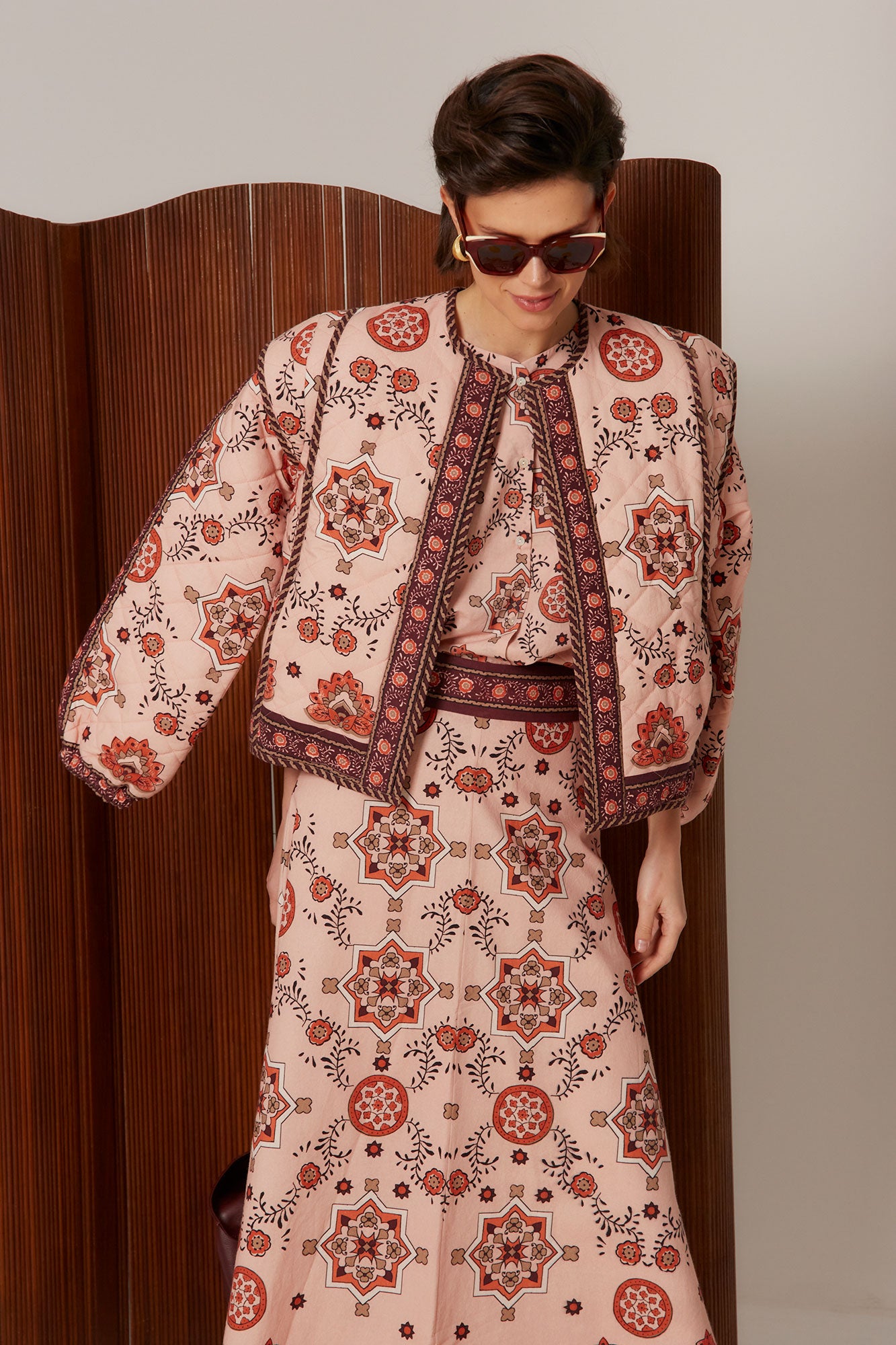 CHAQUETA MOSAICO ROSA