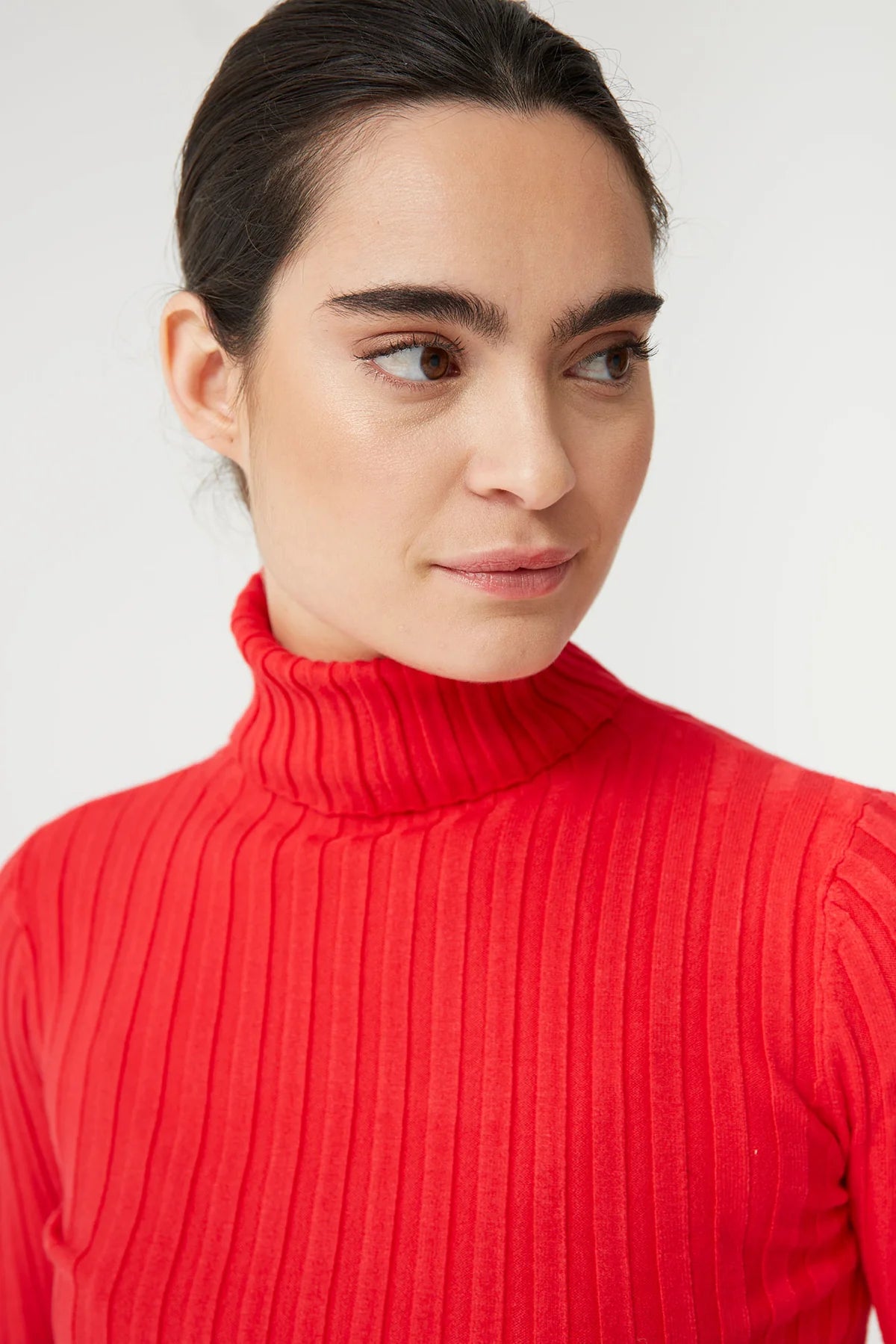 RED CANALE HIGH-TOP SWEATER