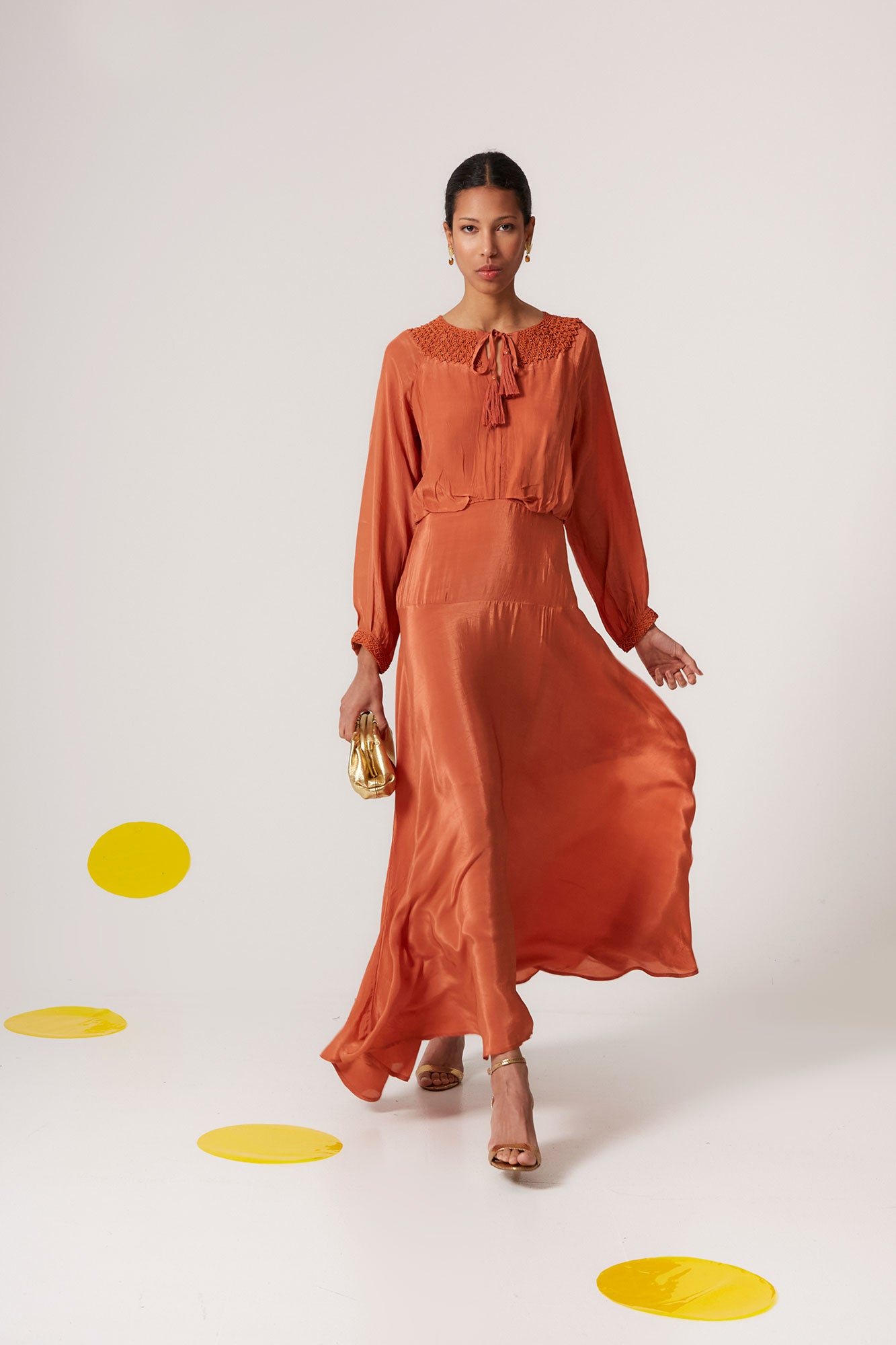CORINA TERRACOTA DRESS