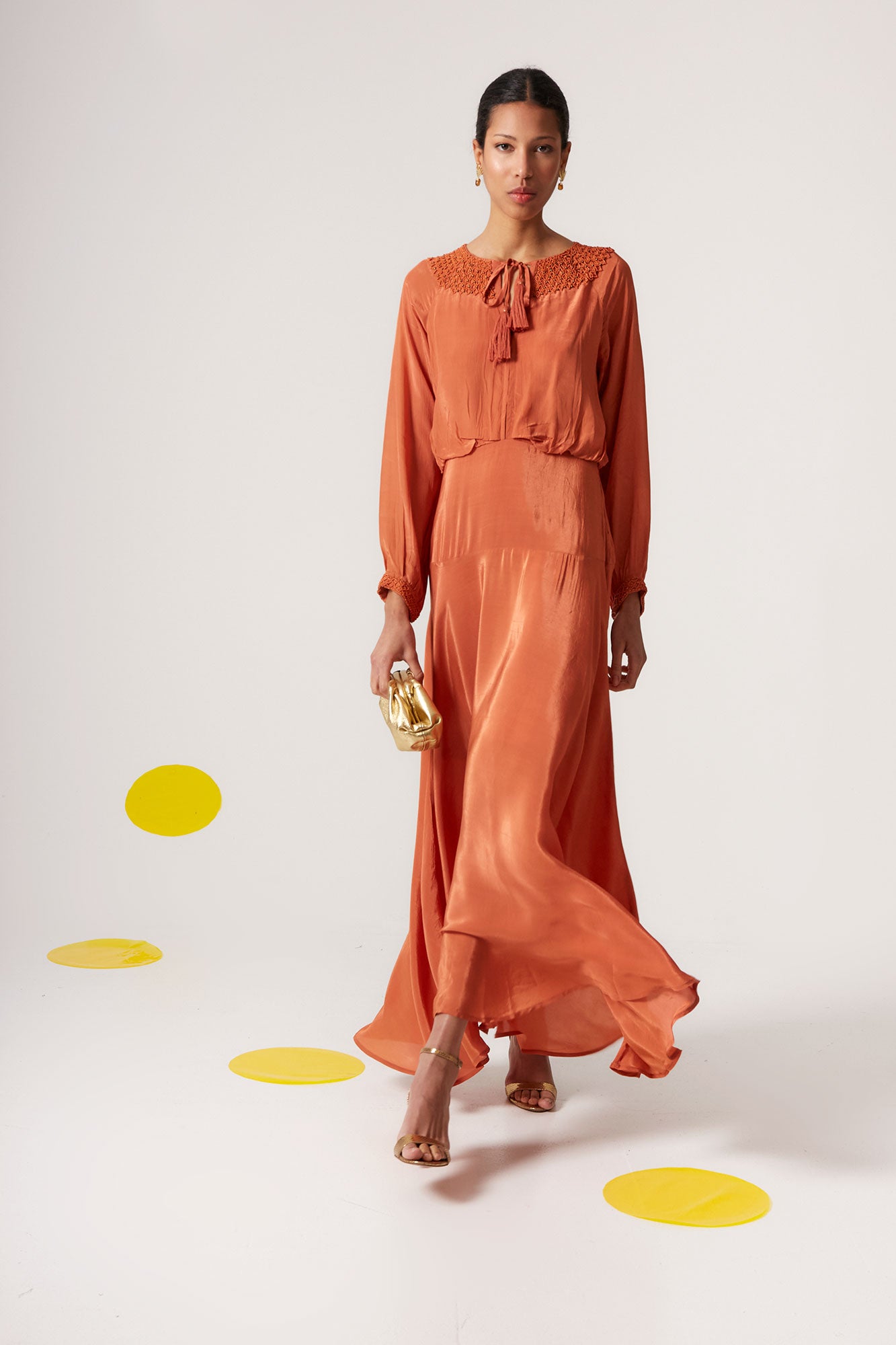 CORINA TERRACOTA DRESS