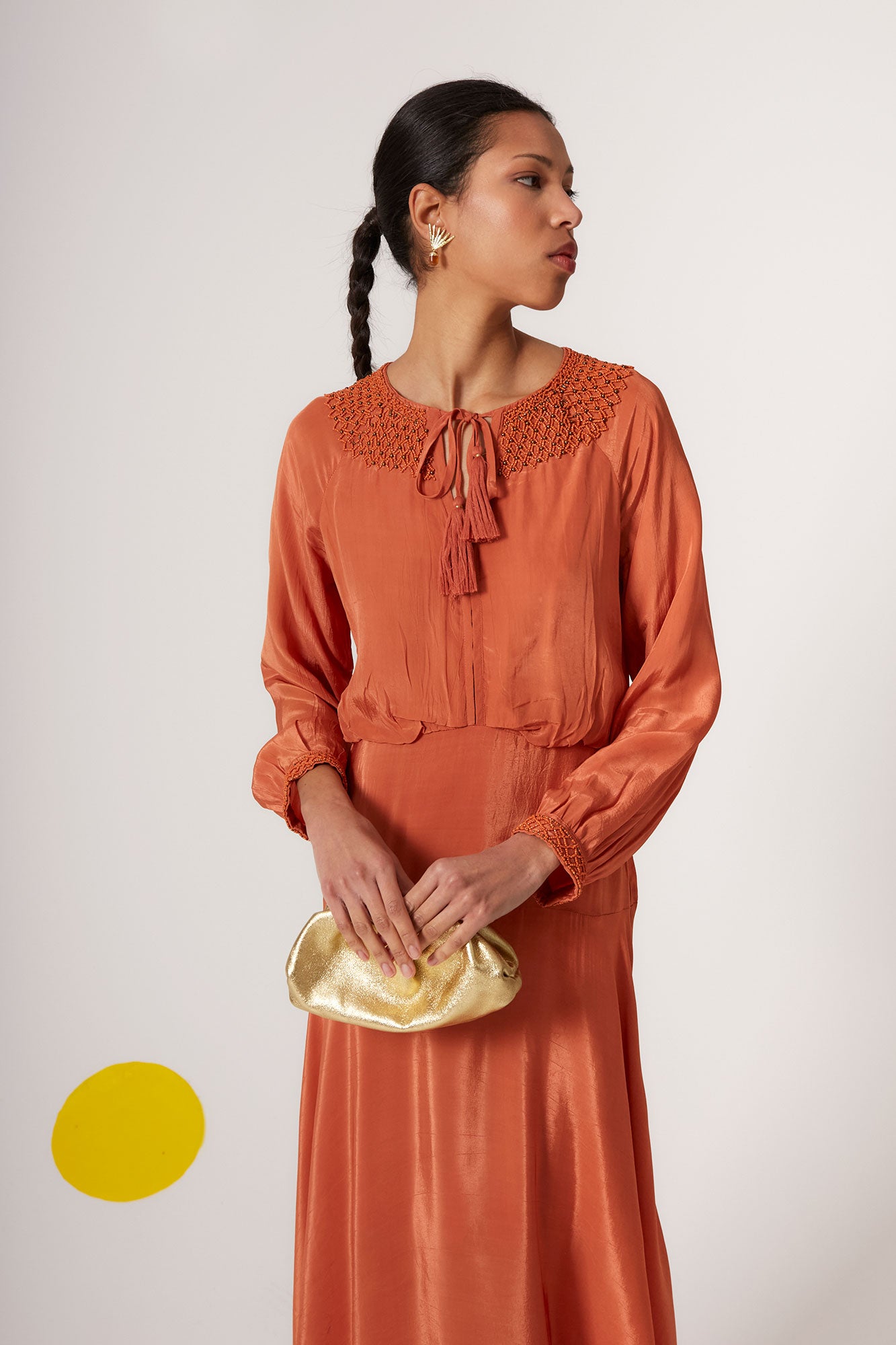 CORINA TERRACOTA DRESS