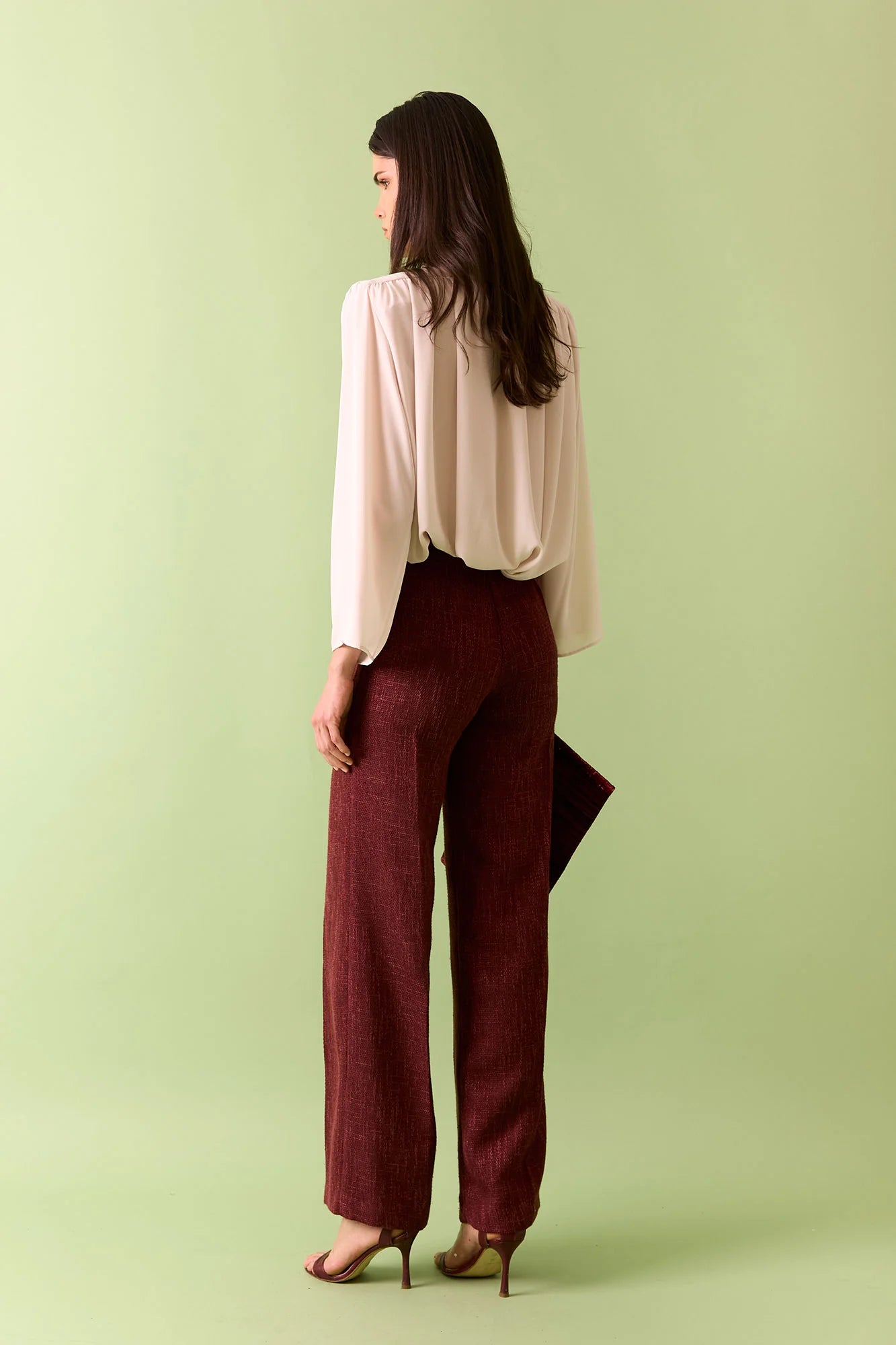 PERSEPHONE BURGUNDY TROUSERS