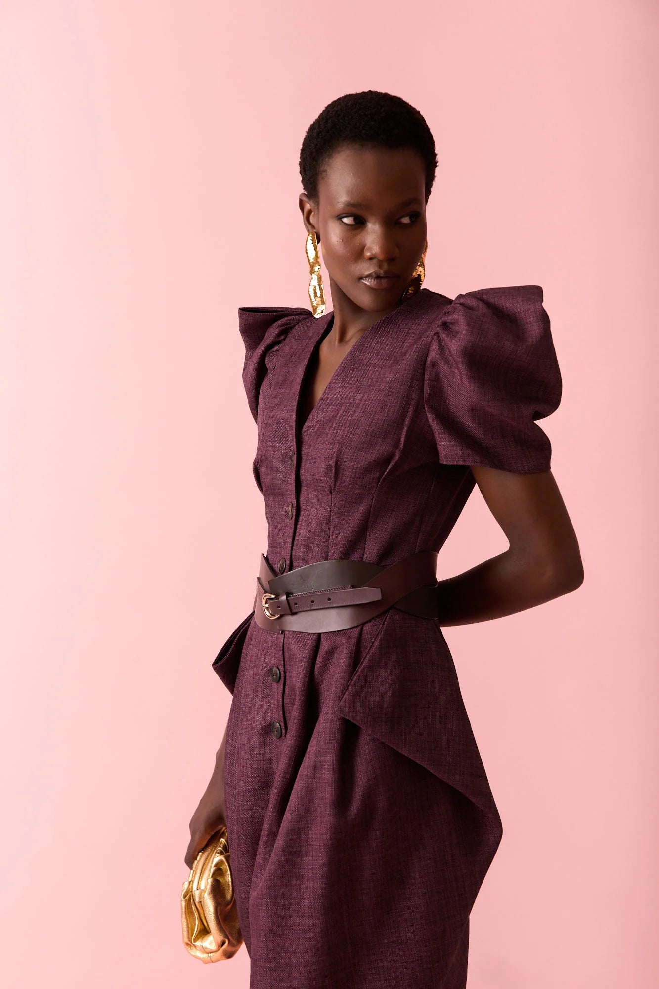 TRIANA EGGPLANT DRESS