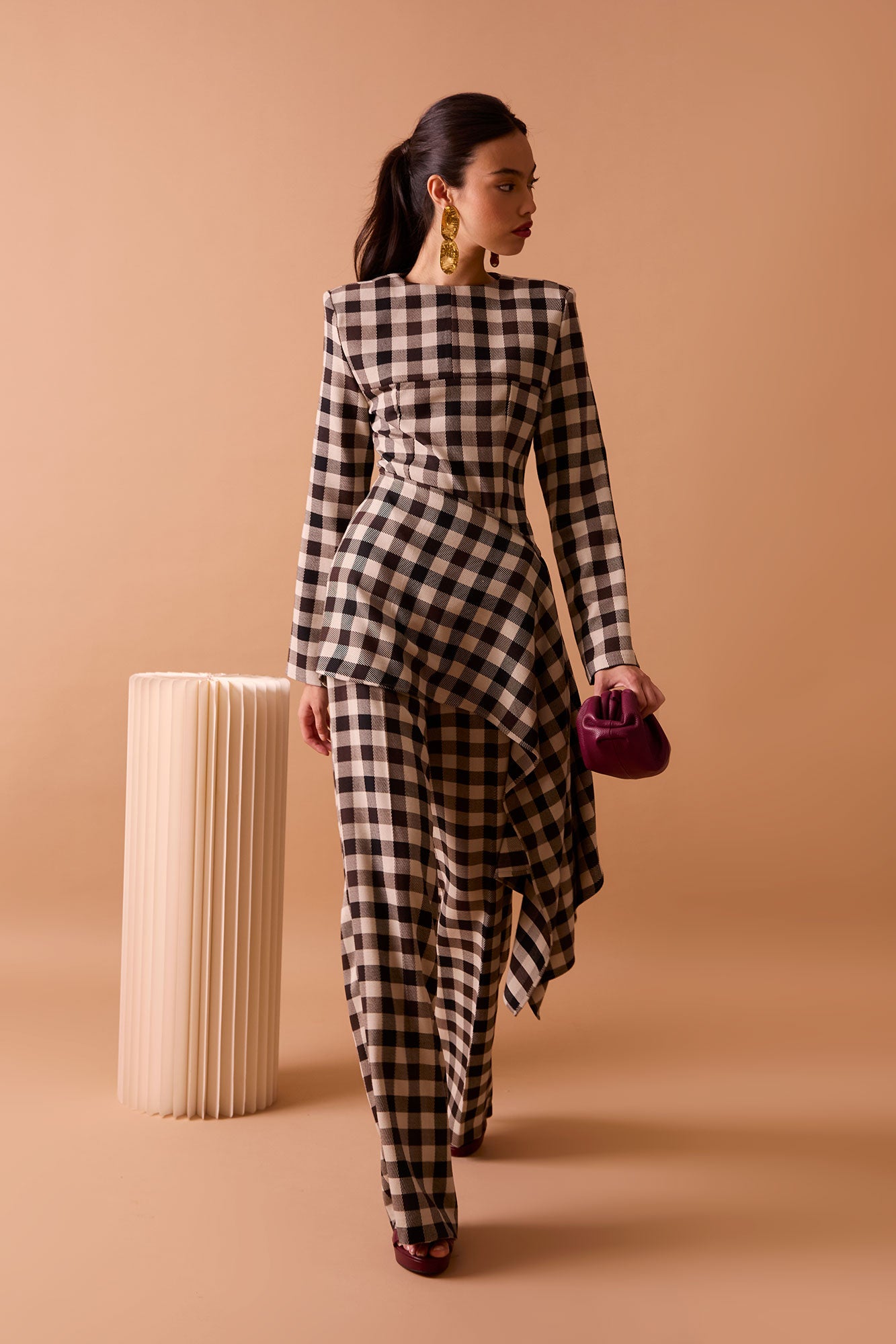 VERENA BLACK/ECRAY TROUSERS