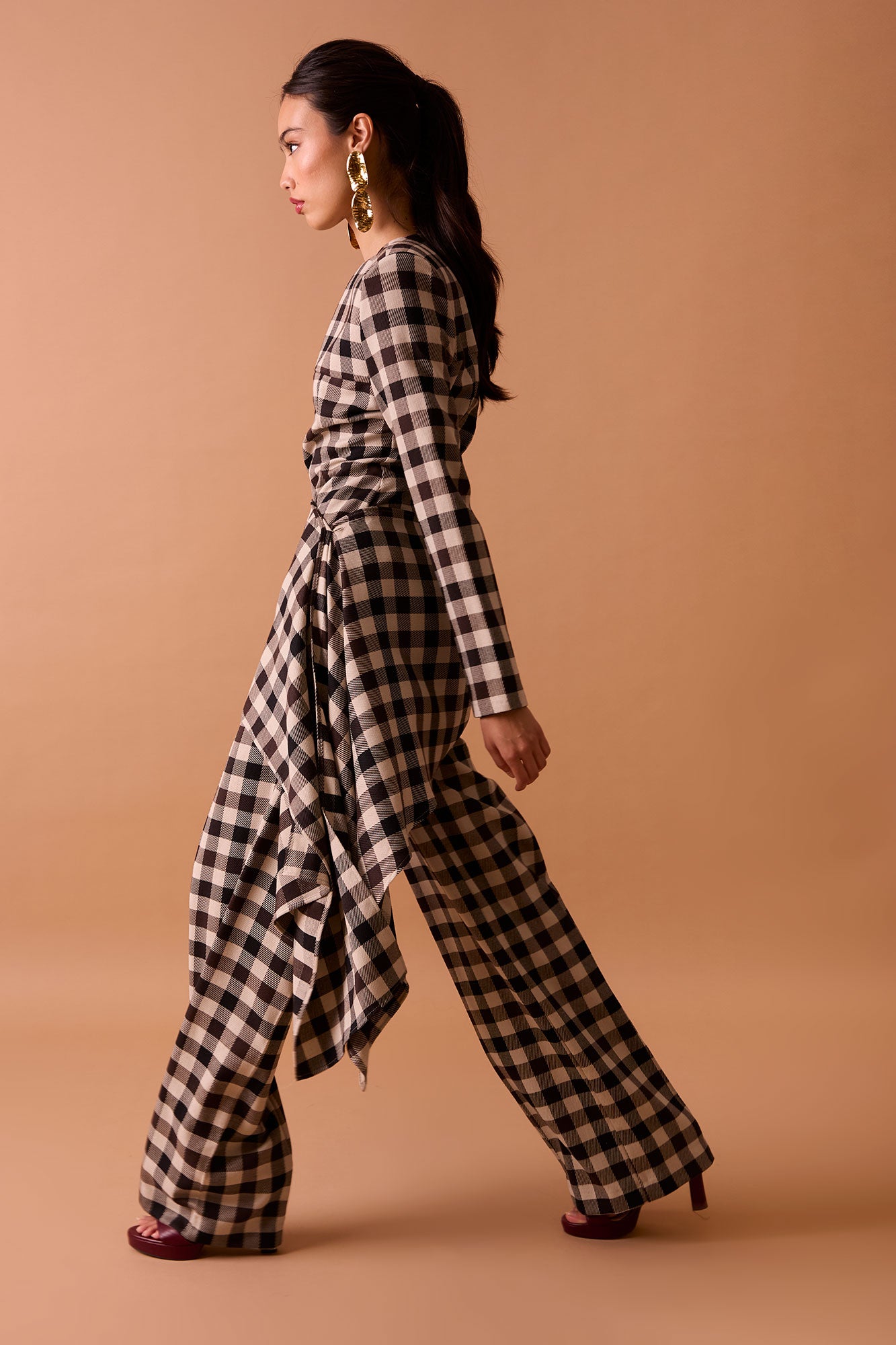 VERENA BLACK/ECRAY TROUSERS