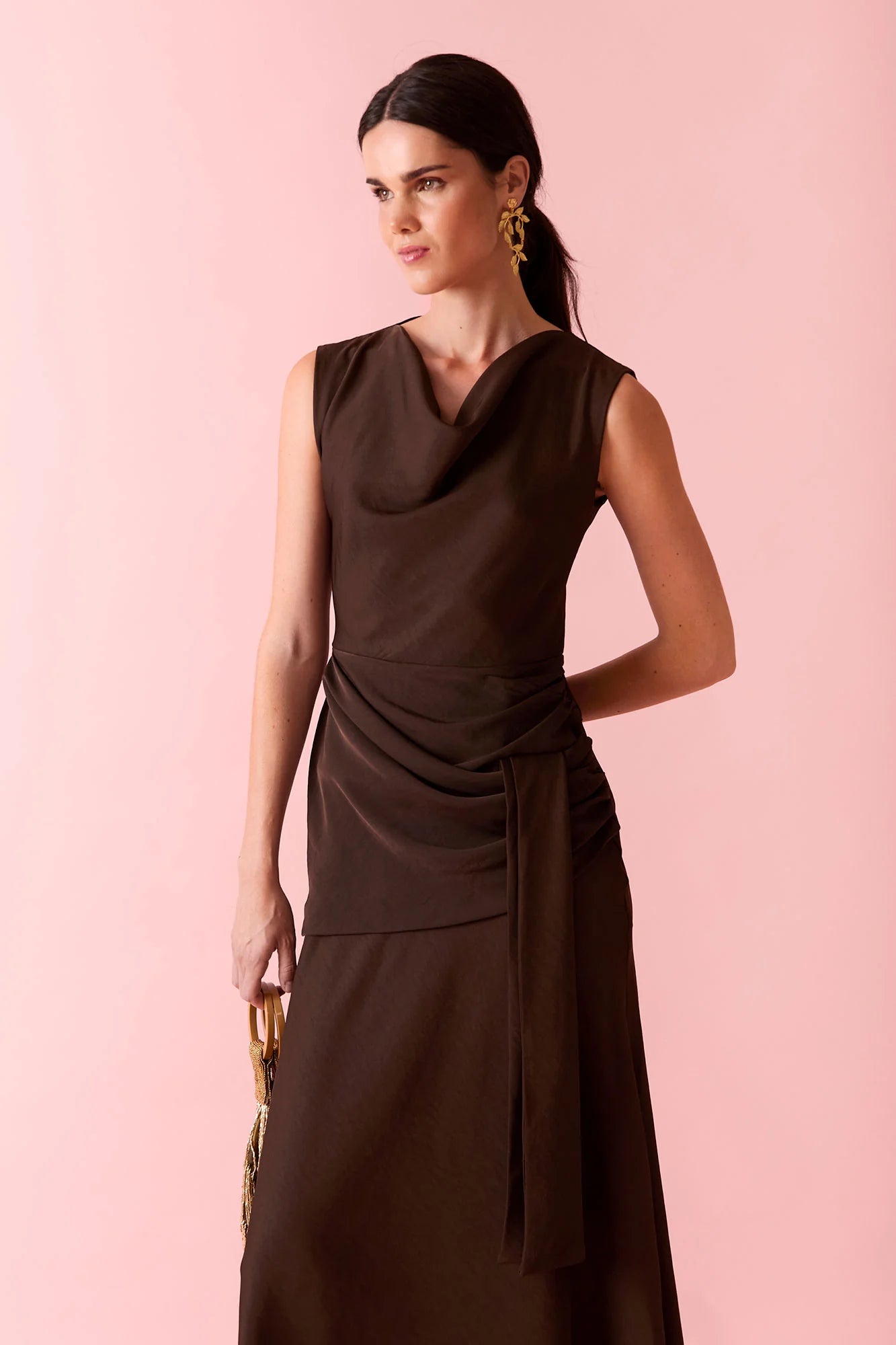 VESTIDO GINNY MARRON
