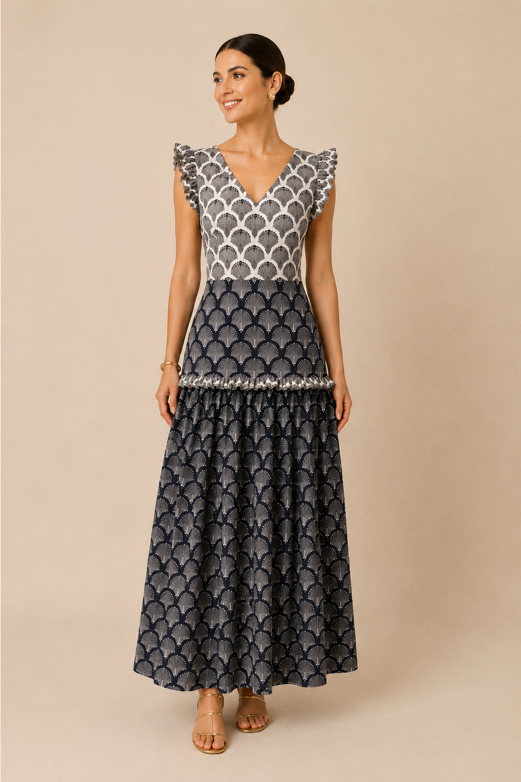VESTIDO IDELIA BLANCO/NEGRO