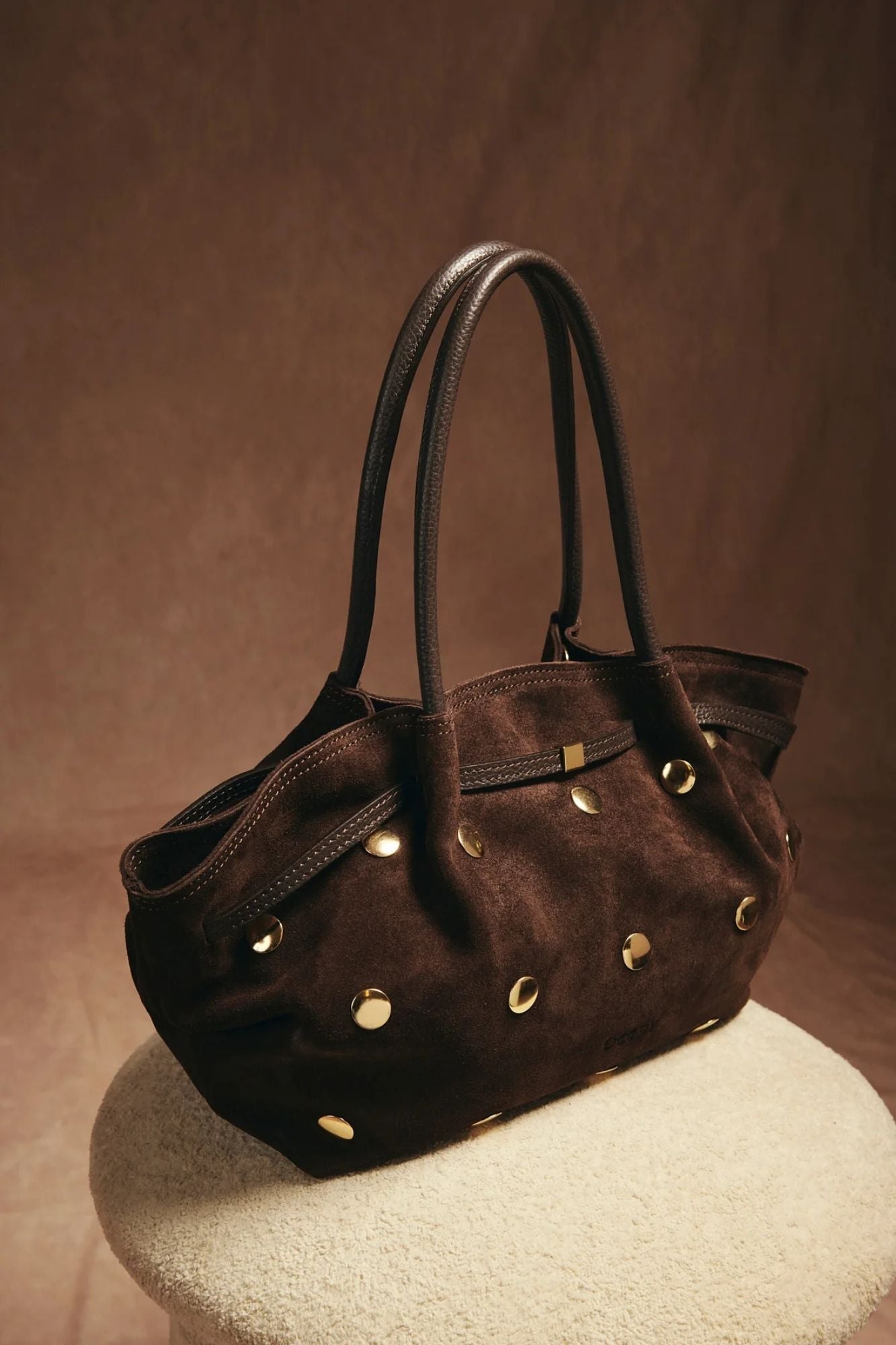 BOLSO SHOPPERTACHAS MARRON