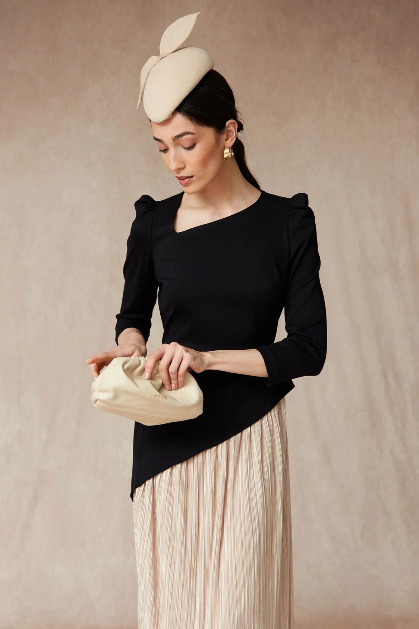 ROBE RAQUEL NOIRE/BEIGE