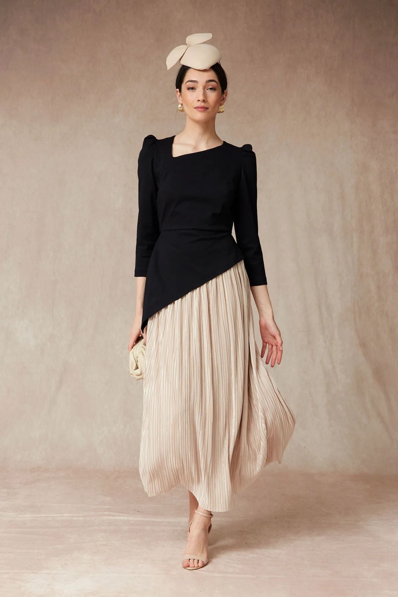 VESTIDO RAQUEL NEGRO/BEIGE