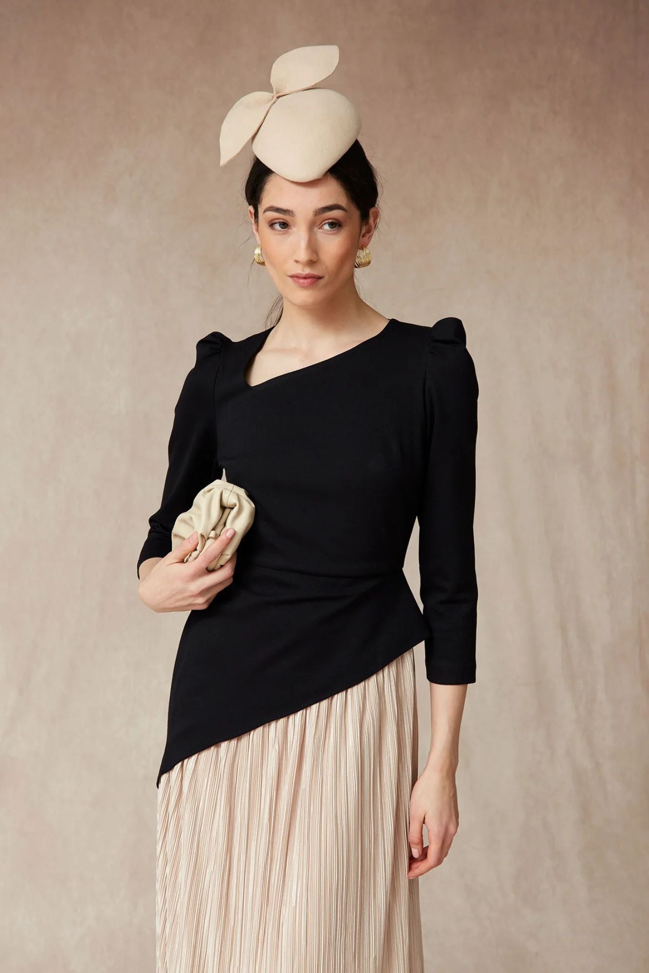 ROBE RAQUEL NOIRE/BEIGE