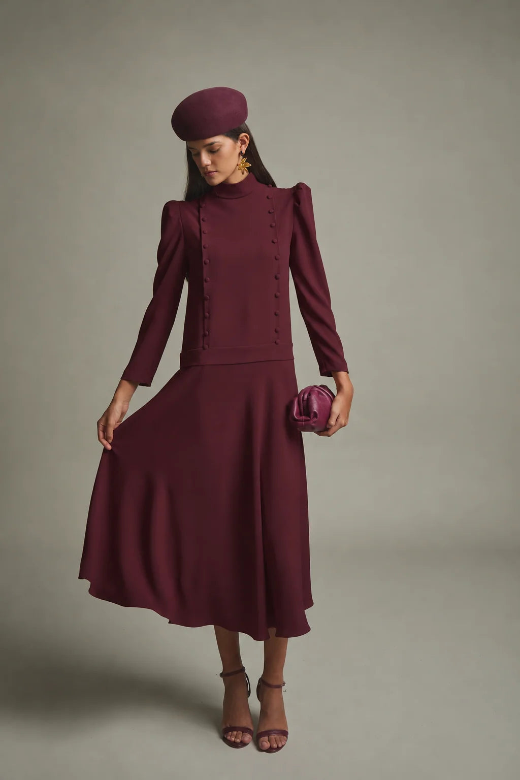 VESTIDO ADELA GRANATE