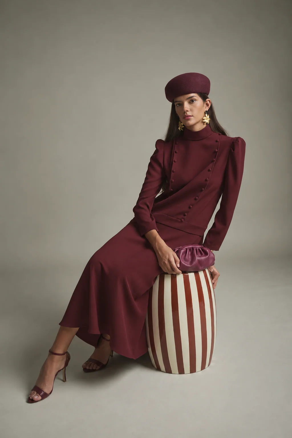 VESTIDO ADELA GRANATE