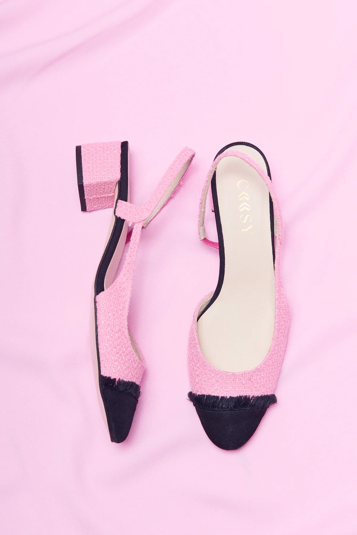 CHAUSSURE EN TWEED ROSE
