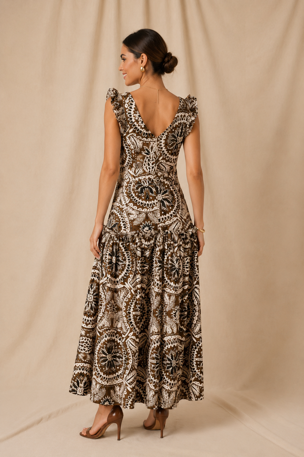 VESTIDO IDELIA MARRON