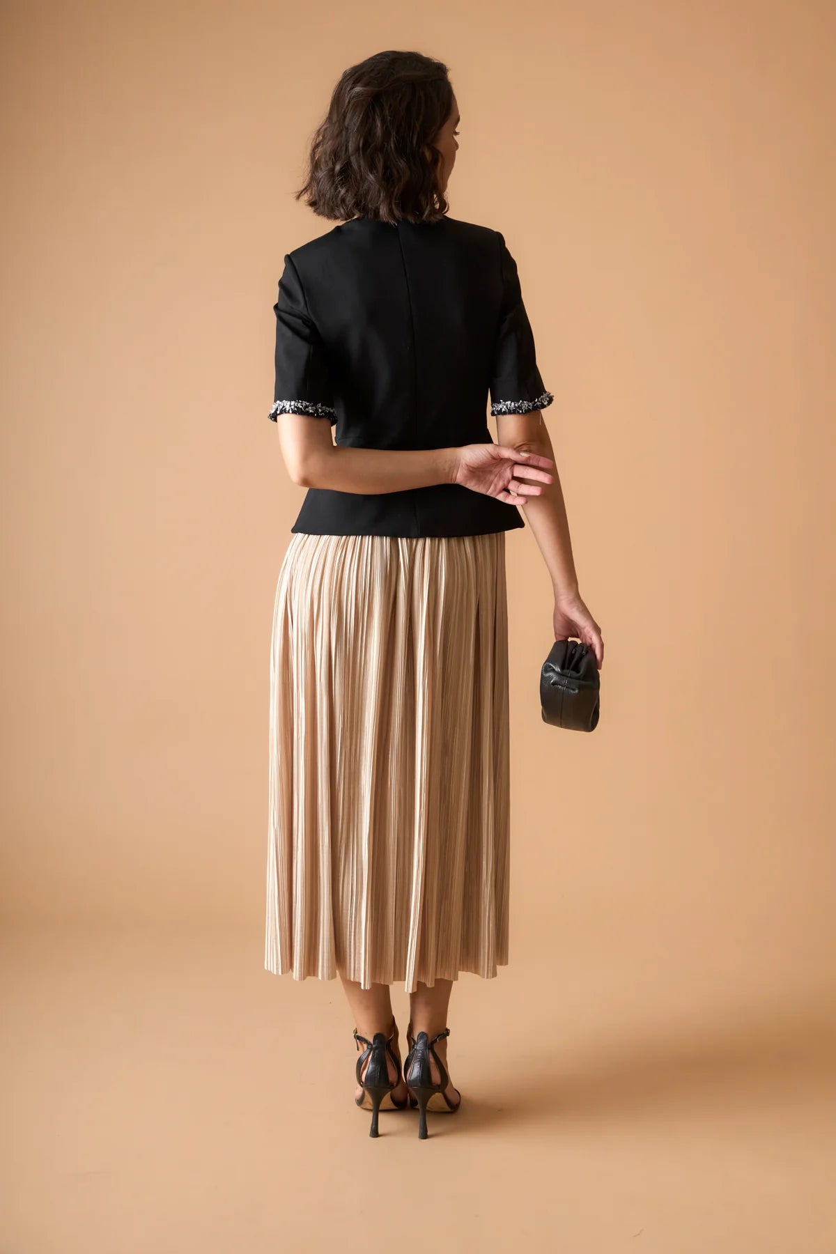 VESTIDO HADARA NEGRO/BEIGE