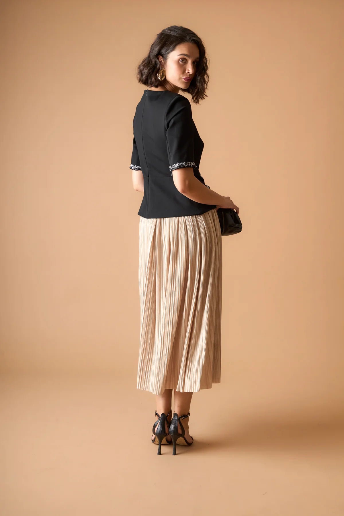 VESTIDO HADARA NEGRO/BEIGE