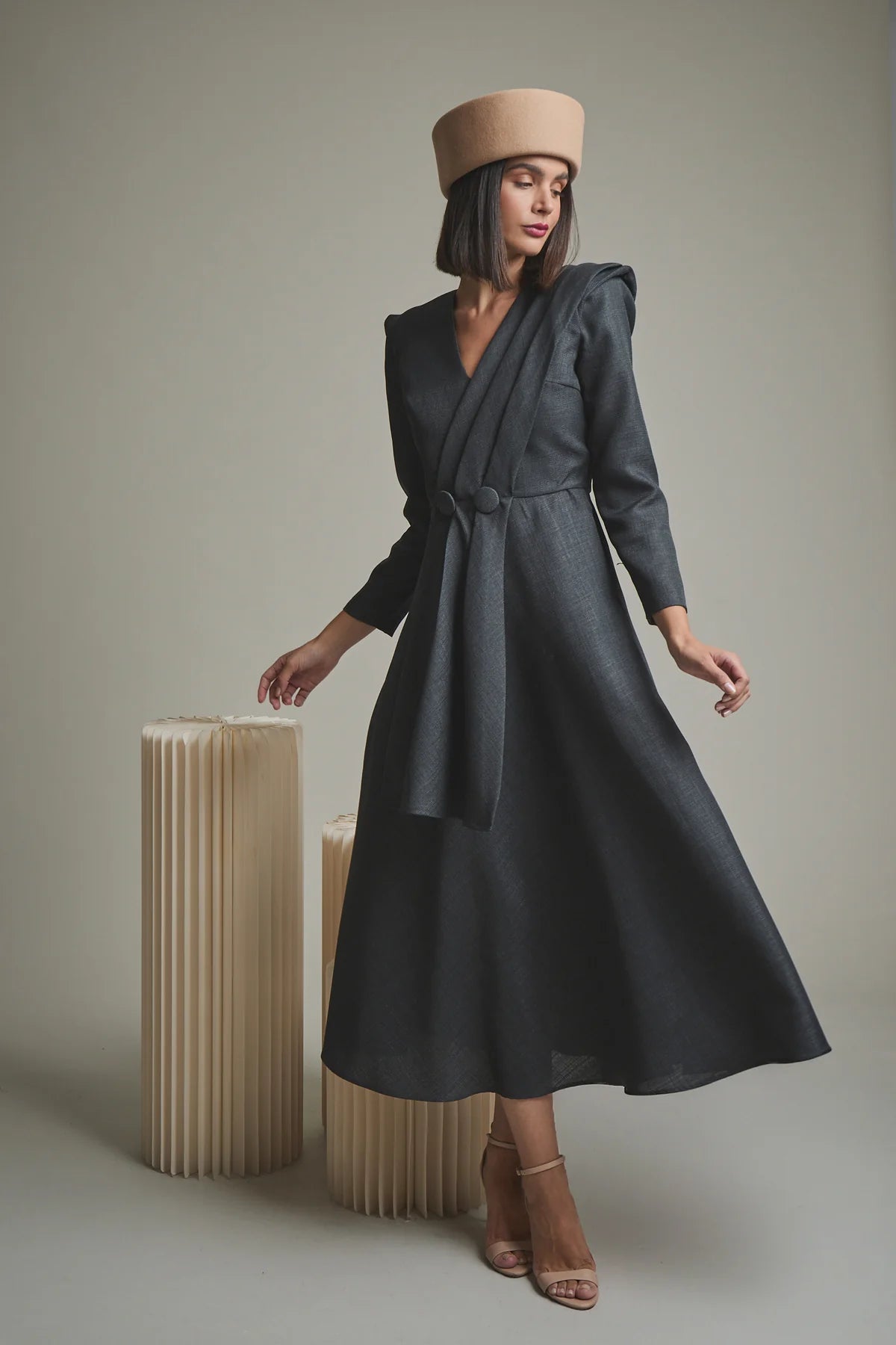 VESTIDO HORTENSIA GRIS
