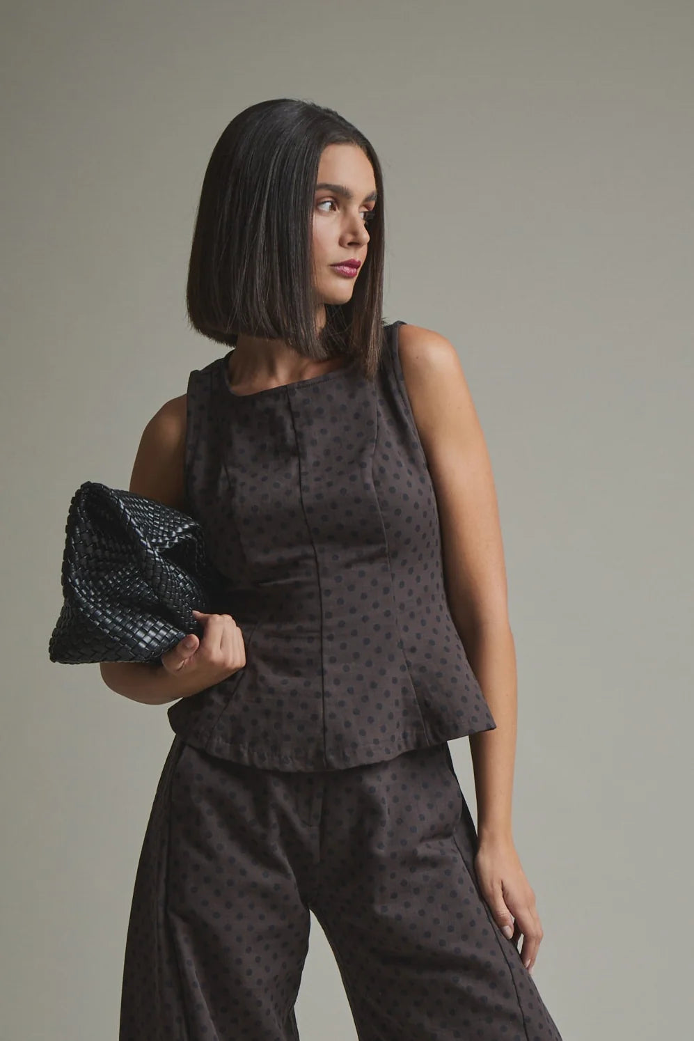 TOP POLKA MARRON