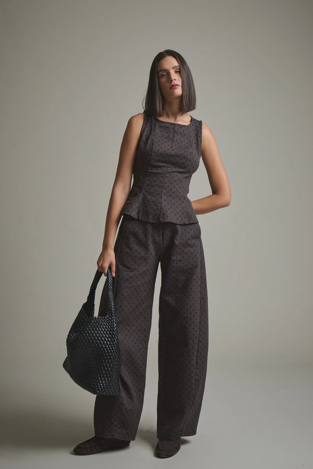 TOP POLKA MARRON