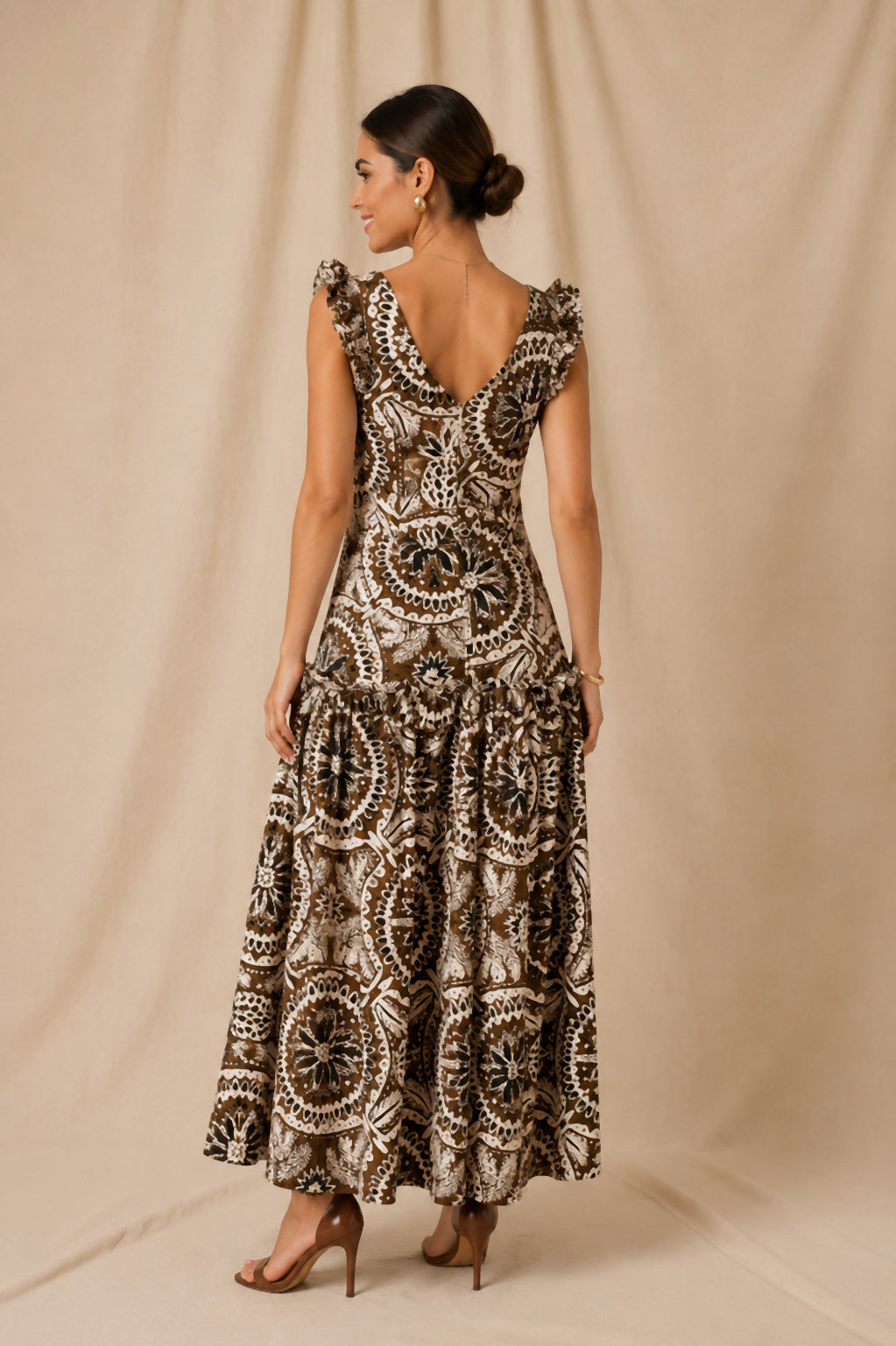 VESTIDO IDELIA MARRON